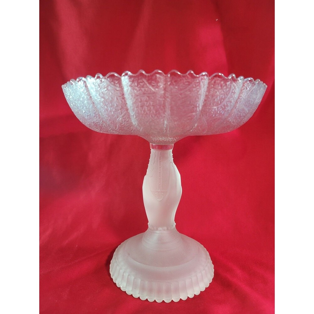 Compote Pedestal Fruit Bowl Tree Of Life Hobbs & Brockunier 1879 EAPG